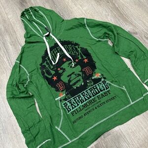 Jimi Hendrix Hoodie Men Medium The Experience Fillmore East Graphic Green Hoodie